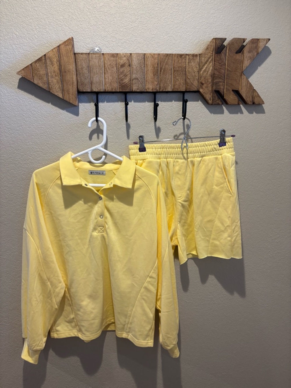 Butter Yellow Pullover Top and Shorts Set